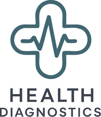 Minimalist vector logo design for a health diagnostics or medical service