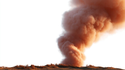 Dust Storm Rising: A dramatic view of a massive dust storm billowing across the arid landscape, showcasing the raw power of nature, capturing the essence of an extreme weather event.