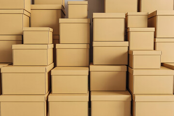 stack of cardboard boxes  Stacked Cardboard Boxes for Shipping, Storage & Moving - Brown Packaging Supplies 