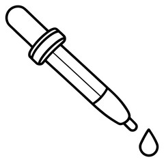 Scientific Pipette Outline Vector Illustration