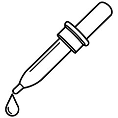 Scientific Pipette Outline Vector Illustration