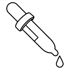Scientific Pipette Outline Vector Illustration