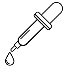Scientific Pipette Outline Vector Illustration