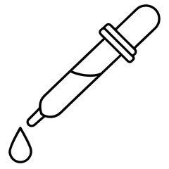 Scientific Pipette Outline Vector Illustration