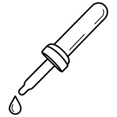 Scientific Pipette Outline Vector Illustration