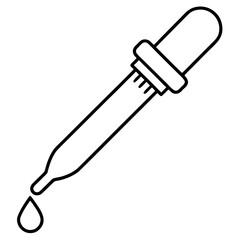 Scientific Pipette Outline Vector Illustration