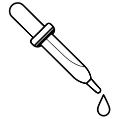 Scientific Pipette Outline Vector Illustration