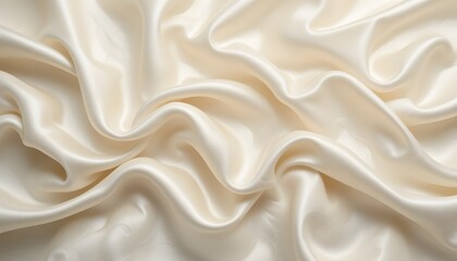 Obraz premium Wavy silk fabric background in ivory tones