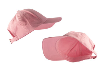 Pink cap isolated on white background.