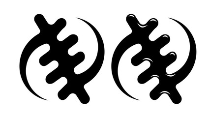 Gye Nyame Adinkra Symbol, black isolated silhouette