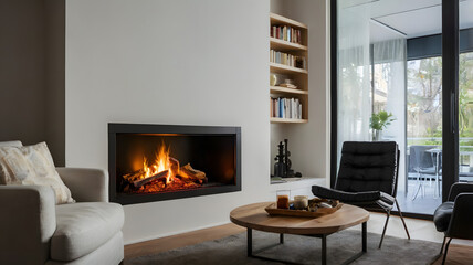 Fototapeta premium living room with fireplace