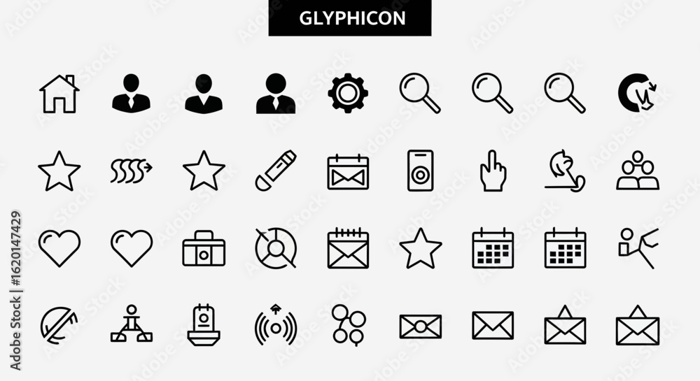 Poster glyphicon ui icons - solid black web design & ui kit symbols
