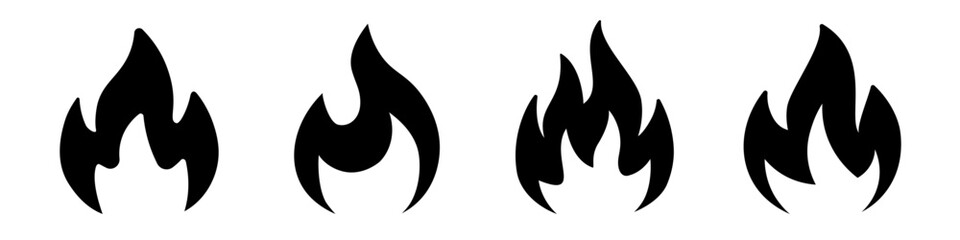 Fire icon. Fire logo set