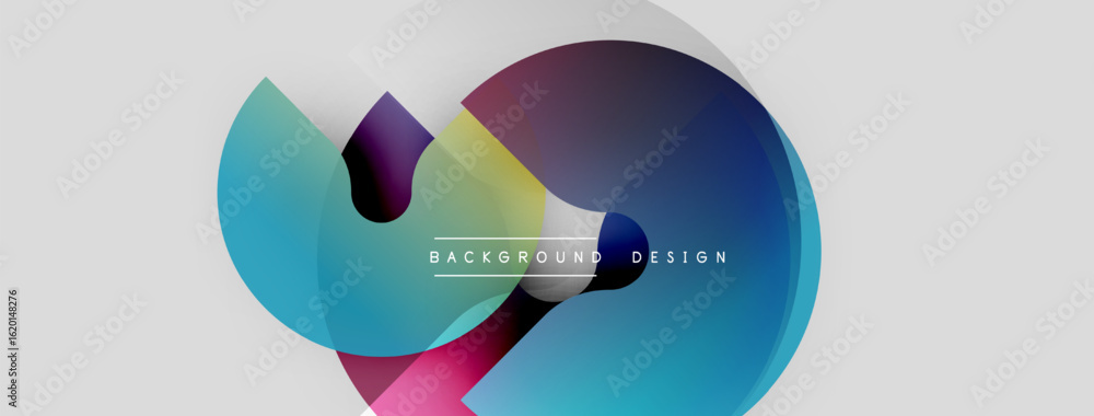 Aufkleber abstract colorful shapes overlap, creating dynamic visual effect. modern design with gradient hues, 