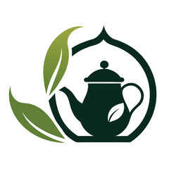 Tea house logo vector illustration.
