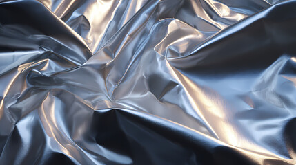 wet metallic foil gently wrinkled into concave folds