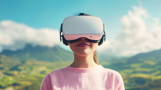 Personalized virtual reality therapy headset lens, subtle light reflection, clear image, immersive view.