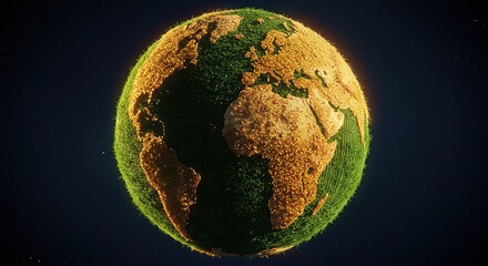 Green Planet Made of Grains and Vegetables Healthy Earth