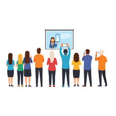 Audience Watching Presentation on Screen