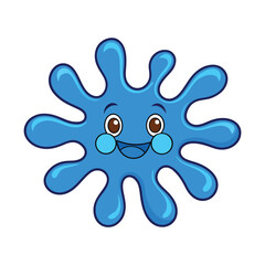 Blue cartoon water splash character smiling vector