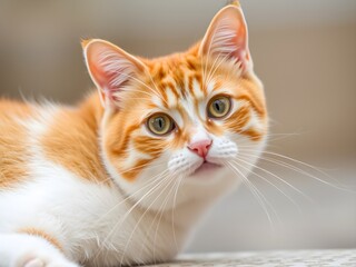 Adorable Orange Cat with Fluffy, Soft Fur – Sweet and Charming Feline Portrait (AI Generated)