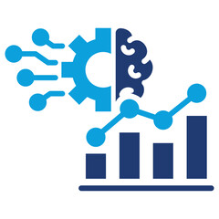 Business Intelligence Flat Blue Icon