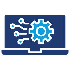 Network Technology Flat Blue Icon
