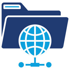 Folder Network Flat Blue Icon