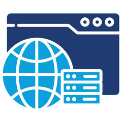 Web Data Flat Blue Icon