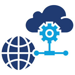 Network Connection Flat Blue Icon