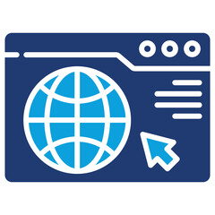 Website Flat Blue Icon