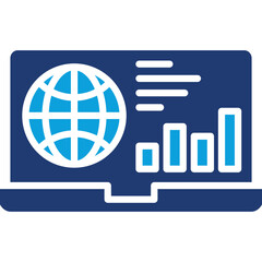 Website Traffic Flat Blue Icon