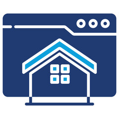 Home Page Flat Blue Icon