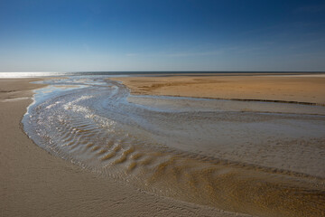 Fanø summer 2024, Denmark - Beautiful beach on the Danish island of Fanø