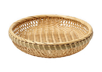 Woven basket container storage rustic empty design isolated on transparent background