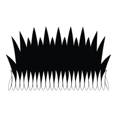 Black grass border on white background vector