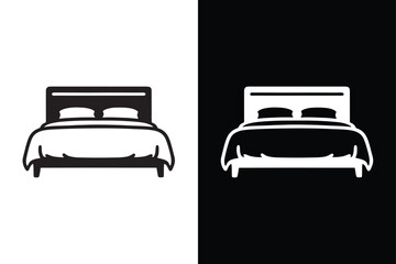Bed icon isolated vector icon illustration on white background.