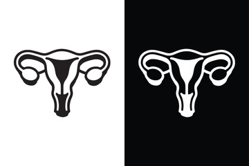 Uterus human part icon isolated vector icon illustration on white background.