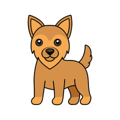 Cartoon dog illustration on white background icon