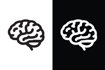 Brain icon vector on White Background ,Vector Art Illustration on white background.