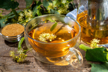 Herbal linden flower tea