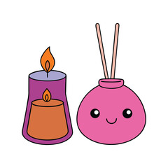Kawaii candle and aroma diffuser set cute cartoon