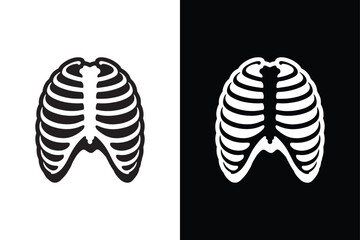 Ribcage icon vector on White Background ,Vector Art Illustration on white background.