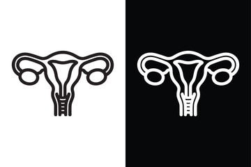 Uterus human part icon isolated vector icon illustration on white background.