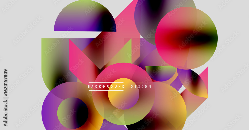 Aufkleber abstract vector illustration. overlapping colorful shapes create dynamic composition. gradient hues,