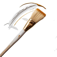 Paintbrush for drawing with paints isolated on transparent or white background, png