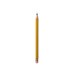 Pencil isolated on transparent or white background, png
