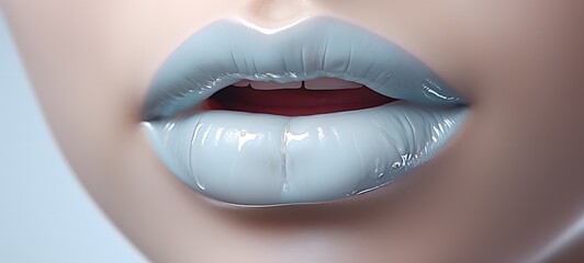 lip trace on glass. White background, generative AI