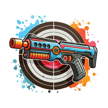 Nerf gun SVG, kids toy svg, foam darts, nerf target, Target Guns