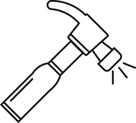 hammer icon, hammer vector isolated on white background